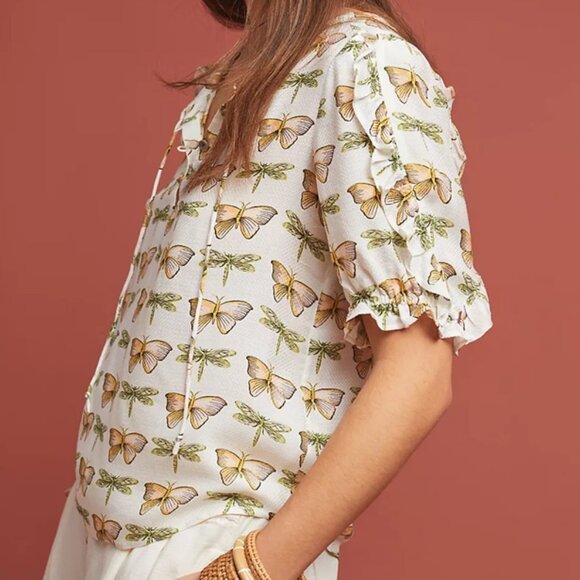 Anthropologie Flutter Blouse Size 10P - Picture 2 of 4